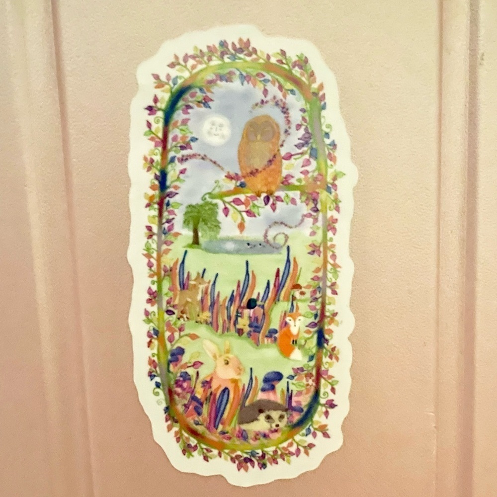 Whimsical animal art stickers- Handmade